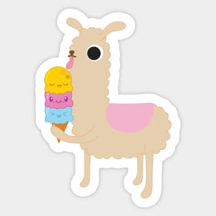 Llamas love Ice Cream Sticker